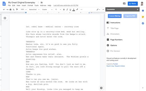 Script Format Template Google Docs